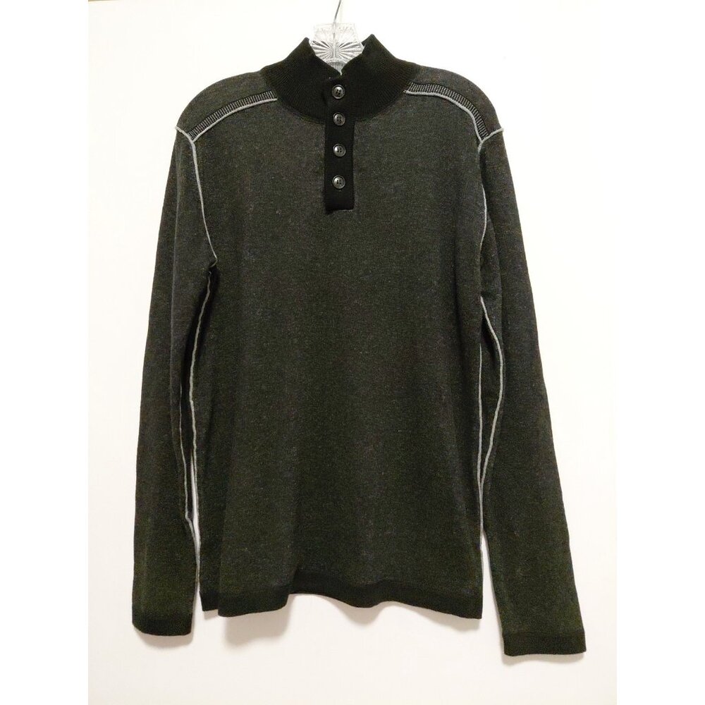 Sundance Pullover Sweater Mens Size Medium Charcoal Gray & Black Gray Trim